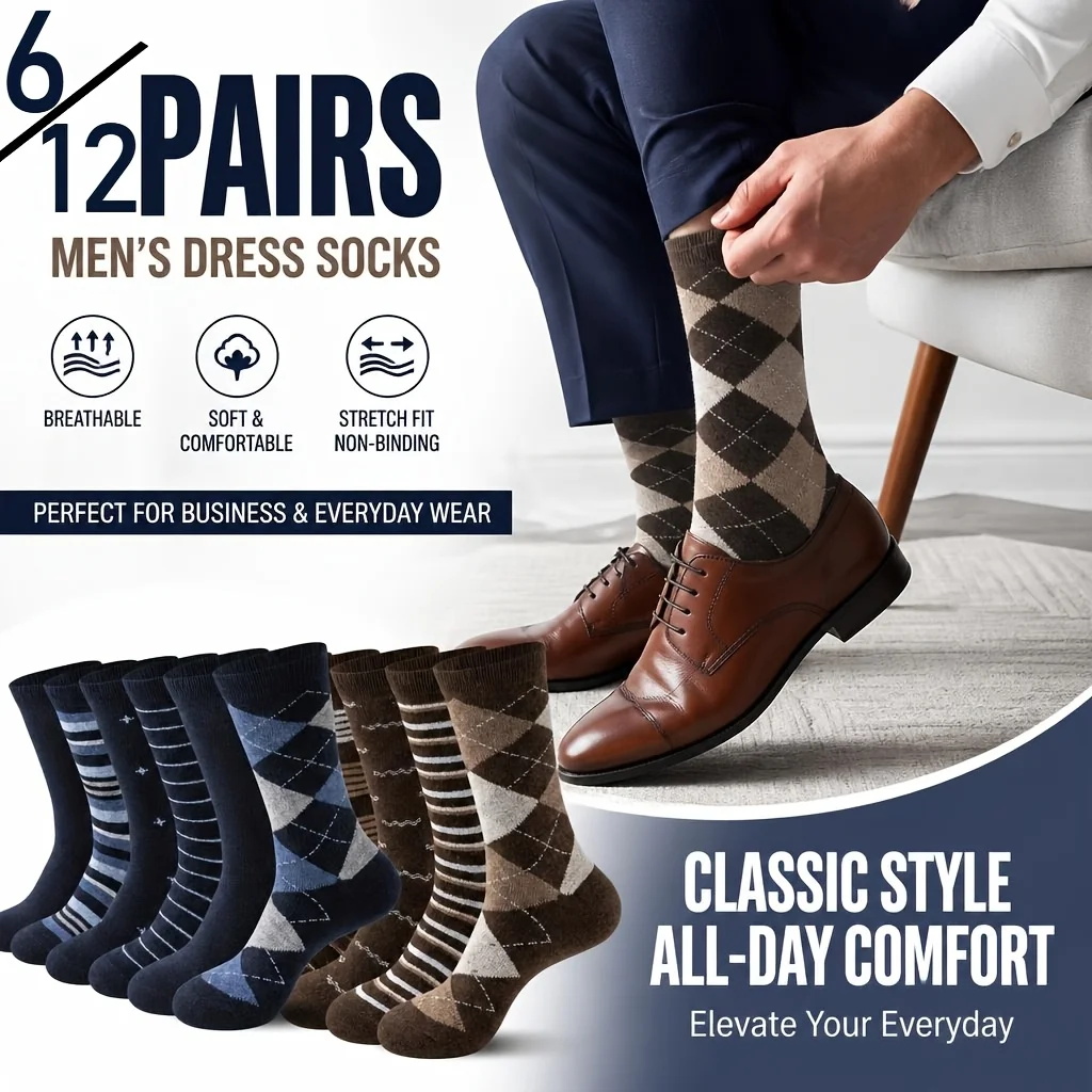 Men Formal Wear Dress - 6/12Pairs Multi Pairs Men'S Business Dress