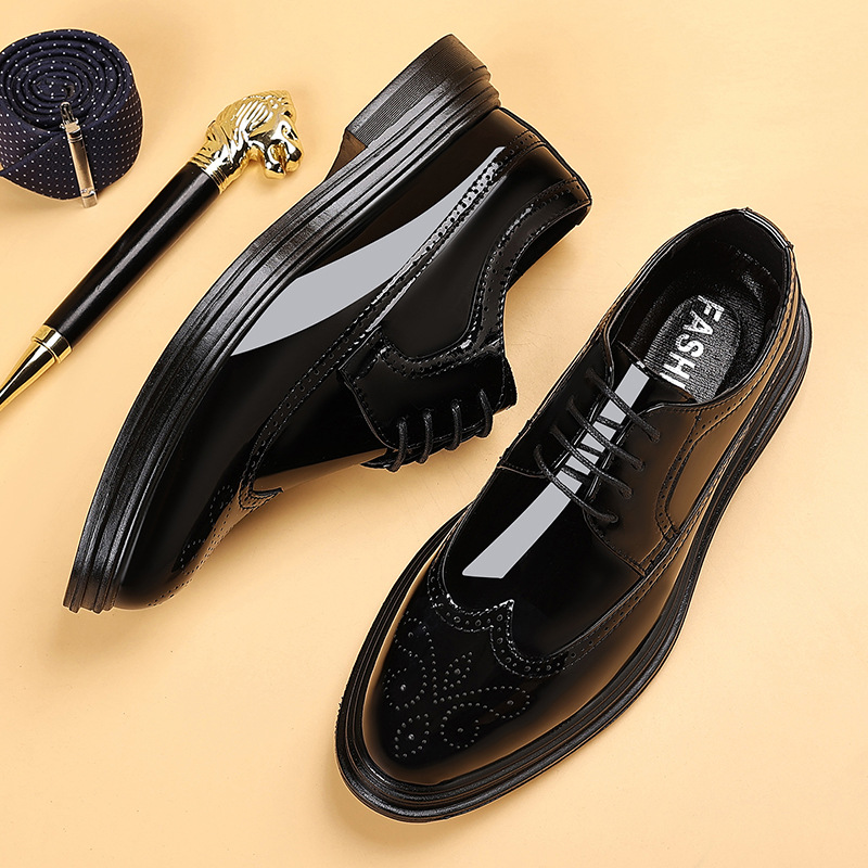Men's Patent Leather Brogue Dr - Patent Leather Oxford ulasan dan harga