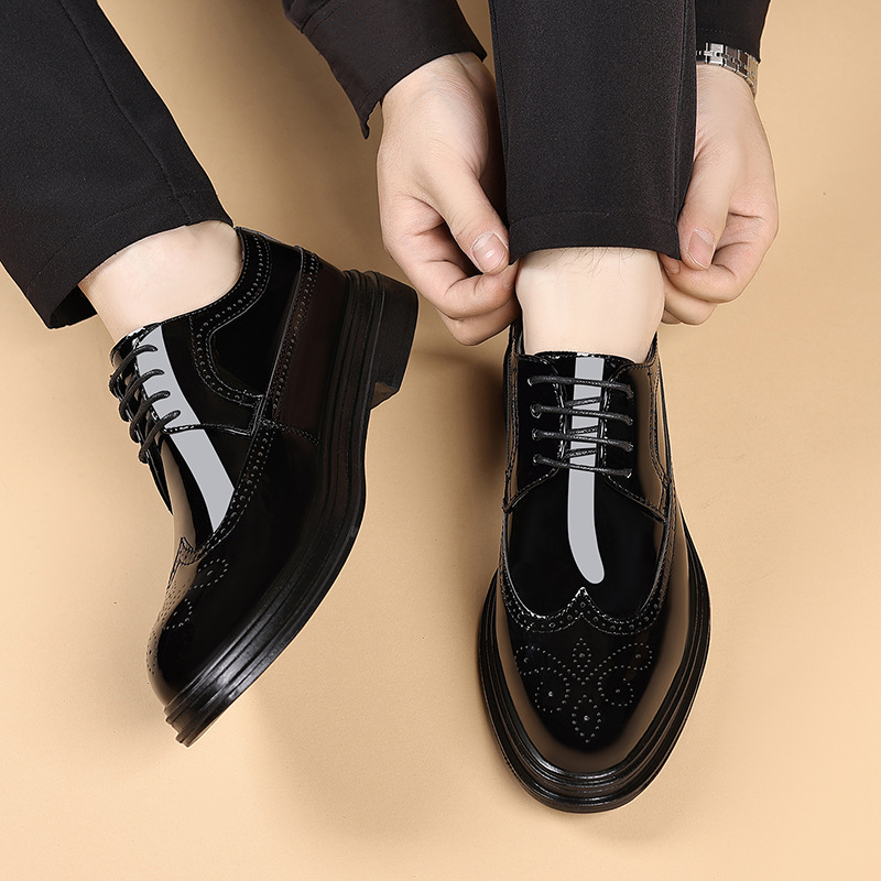 Men's Patent Leather Brogue Dr - Patent Leather Oxford ulasan dan harga