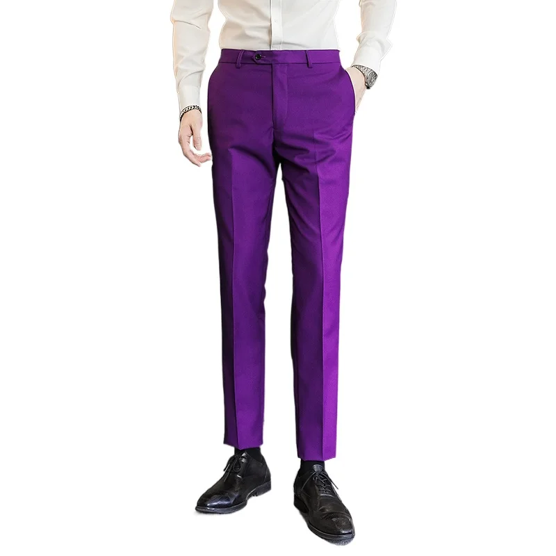 Solid Color Men's Suit Pants,  - Men Formal Wear Outfits ulasan dan harga