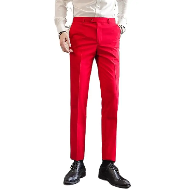 Solid Color Men's Suit Pants,  - Men Formal Wear Outfits ulasan dan harga