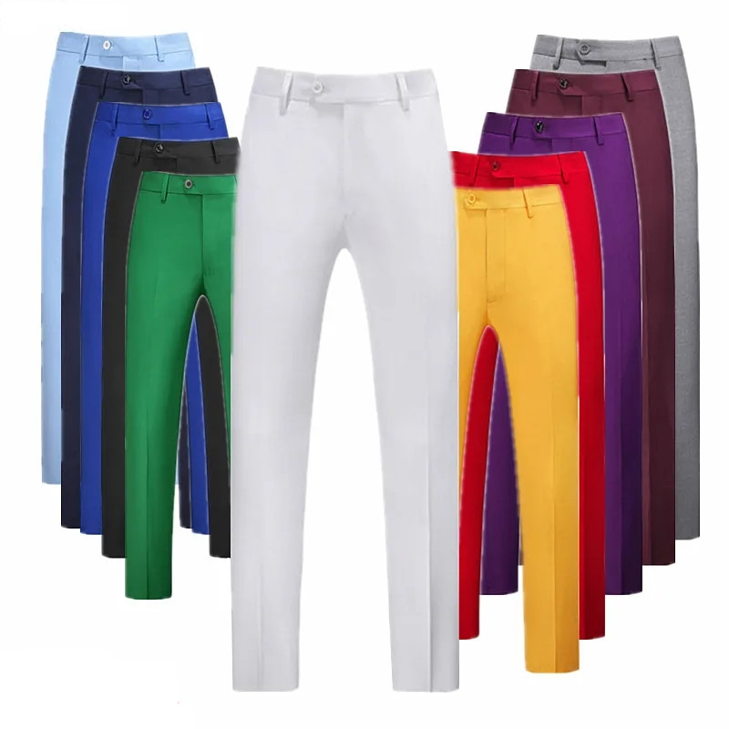 Solid Color Men's Suit Pants,  - Men Formal Wear Outfits ulasan dan harga