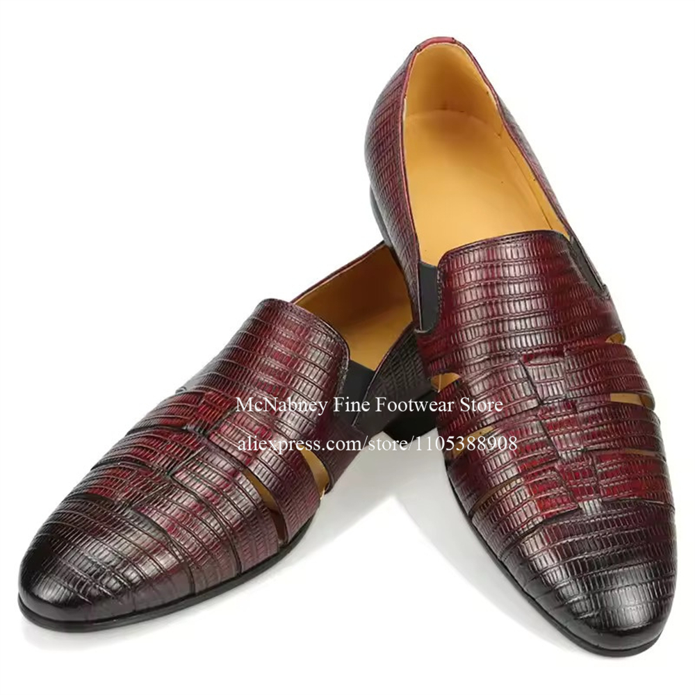 Breathable Cutout Burgundy Bla - Men Formal Wear Dress ulasan dan harga