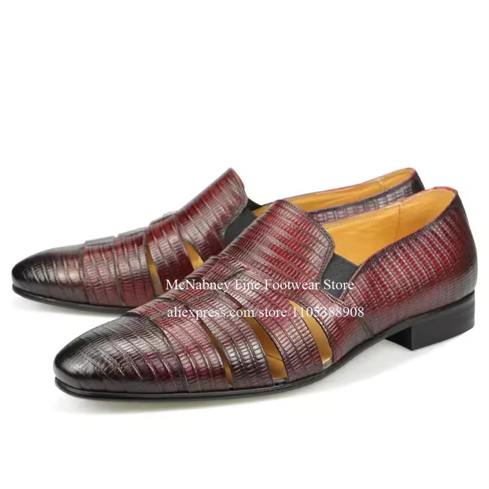 Breathable Cutout Burgundy Bla - Men Formal Wear Dress ulasan dan harga