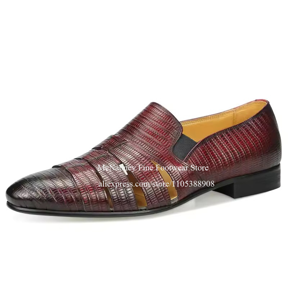 Breathable Cutout Burgundy Bla - Men Formal Wear Dress ulasan dan harga