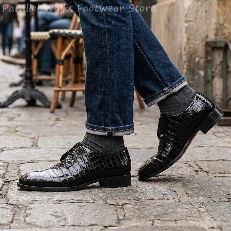 Men Patent Leather Oxford Shoe - Patent Leather Oxford ulasan dan harga