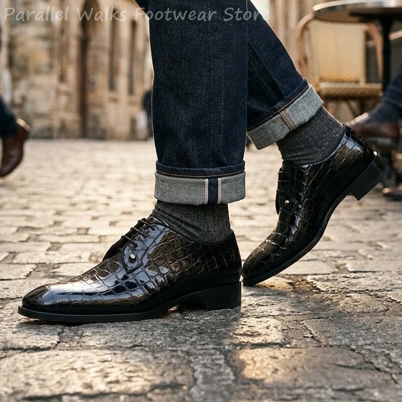 Men Patent Leather Oxford Shoe - Patent Leather Oxford ulasan dan harga