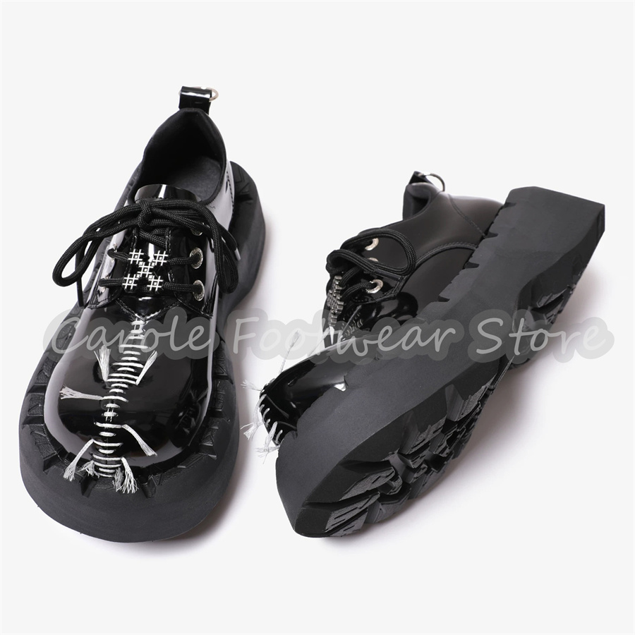 Male Chunky Bottom Heigh Incre - Patent Leather Oxford ulasan dan harga