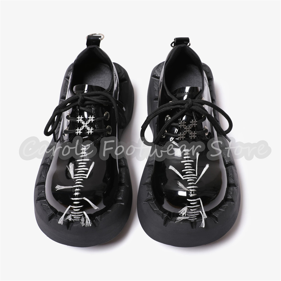 Male Chunky Bottom Heigh Incre - Patent Leather Oxford ulasan dan harga