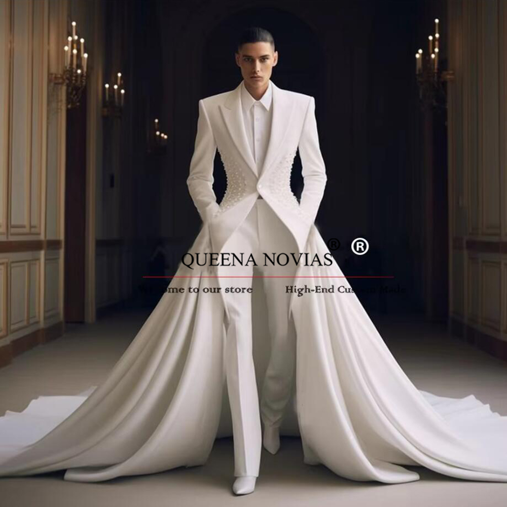 Elegant Pearls Men Suits With  - Men Formal Wear Outfits ulasan dan harga