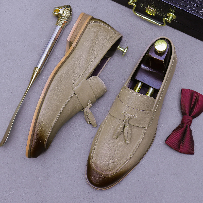 Men Tassel Genuine Leather Loa - Men Formal Wear Dress ulasan dan harga