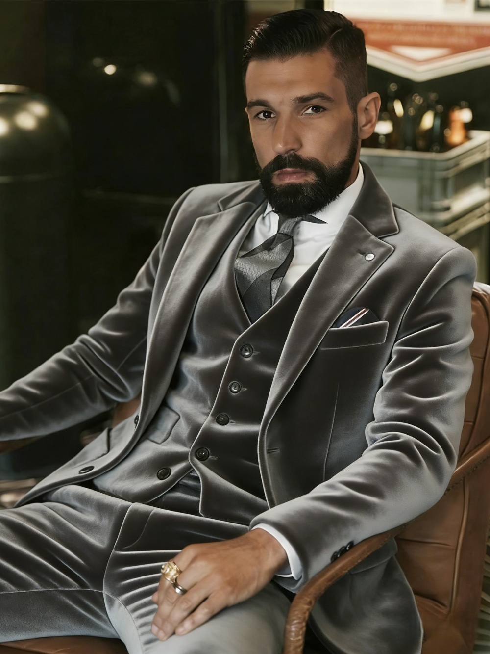 Men's Velvet Suits 3 Pieces Da - Men Formal Wear Outfits ulasan dan harga