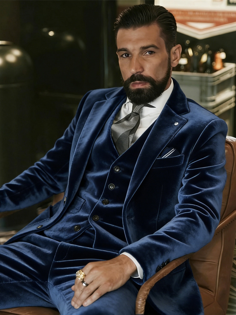 Men's Velvet Suits 3 Pieces Da - Men Formal Wear Outfits ulasan dan harga
