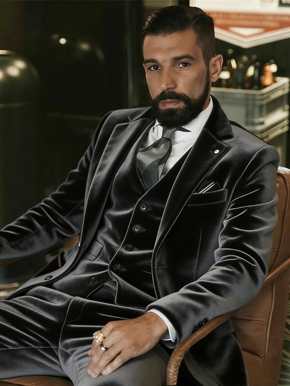 Men's Velvet Suits 3 Pieces Da - Men Formal Wear Outfits ulasan dan harga