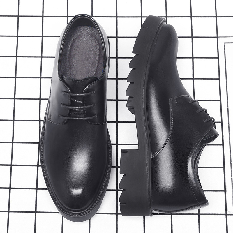 Mens Black Leather Lace Up Dre - Men Formal Wear Dress ulasan dan harga