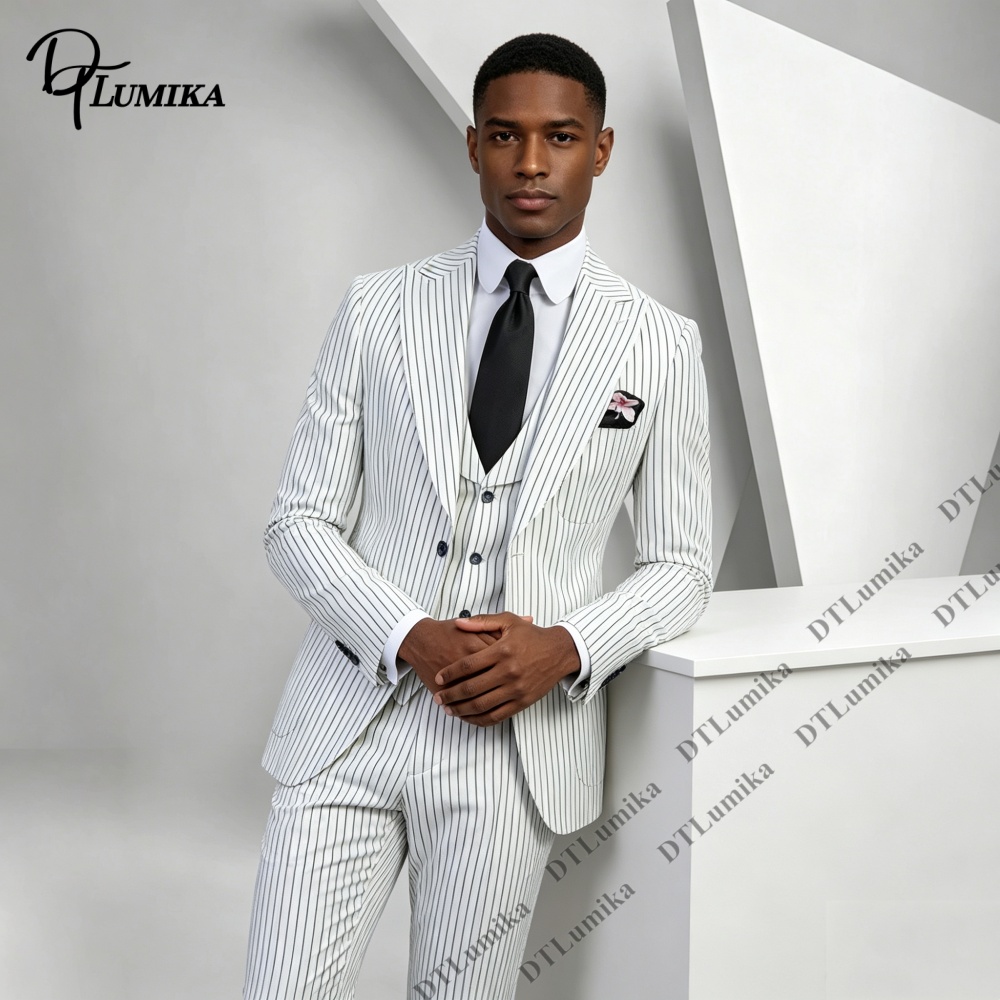 Men's Classic Pinstripe Suit 3 - Men Formal Wear Outfits ulasan dan harga
