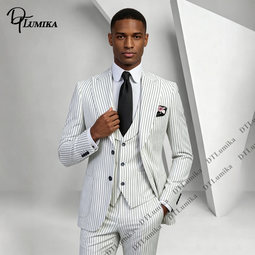 Men's Classic Pinstripe Suit 3 - Men Formal Wear Outfits ulasan dan harga